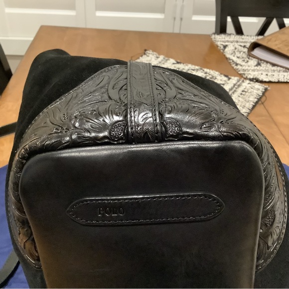 Authentic Polo Ralph Lauren Medium Suede Buckle Tote - Picture 5 of 13